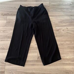 LOFT Black Wide Legged Cropped Pants